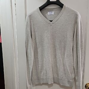 Old Navy Women Heather Gray V-Neck Sweater